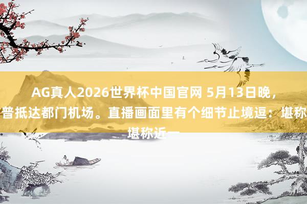 AG真人2026世界杯中国官网 5月13日晚,特朗普抵达都门机场。直播画面里有个细节止境逗:堪称近一