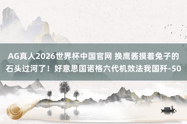 AG真人2026世界杯中国官网 换鹰酱摸着兔子的石头过河了!好意思国诺格六代机效法我国歼-50