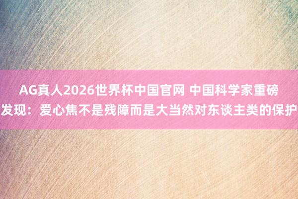 AG真人2026世界杯中国官网 中国科学家重磅发现:爱心焦不是残障而是大当然对东谈主类的保护