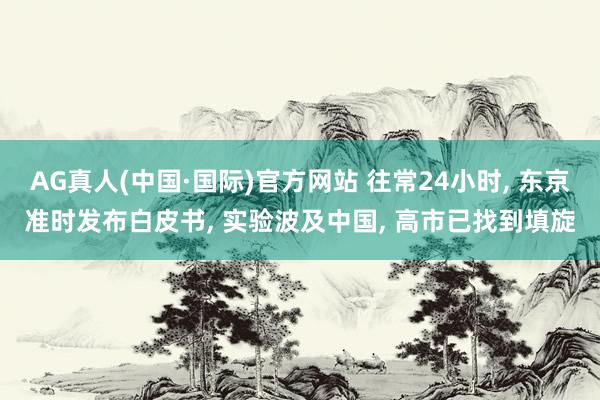 AG真人(中国·国际)官方网站 往常24小时, 东京准时发布白皮书, 实验波及中国, 高市已找到填旋