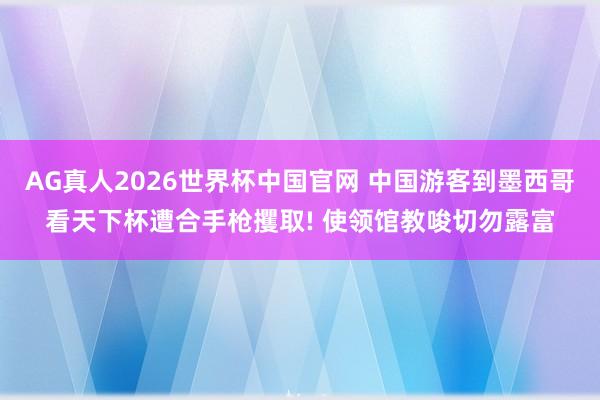 AG真人2026世界杯中国官网 中国游客到墨西哥看天下杯遭合手枪攫取! 使领馆教唆切勿露富