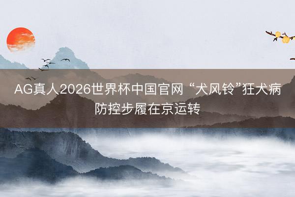 AG真人2026世界杯中国官网 “犬风铃”狂犬病防控步履在京运转